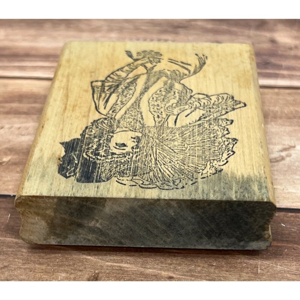 1992 STAMP FRANCISCO WOOD RUBBER STAMP ELEGANT PARIS LADY N TOP HAT W/ UMBRELLA - Picture 6 of 6